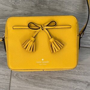 Kate Spade Mustard Crossbody Bag with Tassels